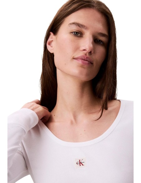 T-shirt blanc manches longues douceur coton