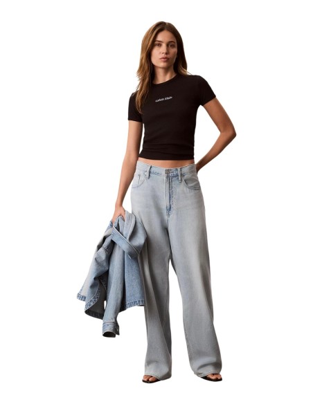 T-shirt noir stretch ajusté | Calvin Klein Jeans