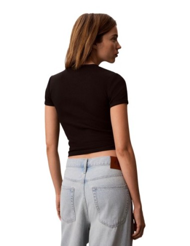 T-shirt noir stretch ajusté | Calvin Klein Jeans