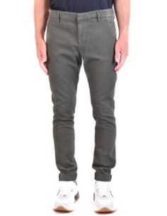 Pantalon gris coton et lyocell moderne | Dondup