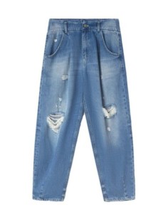 Jeans femme bleu effet usé Dondup