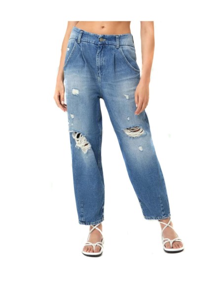 Jeans femme bleu effet usé Dondup