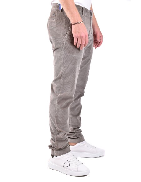 Pantalon gris en coton fabriqué en Italie | Dondup