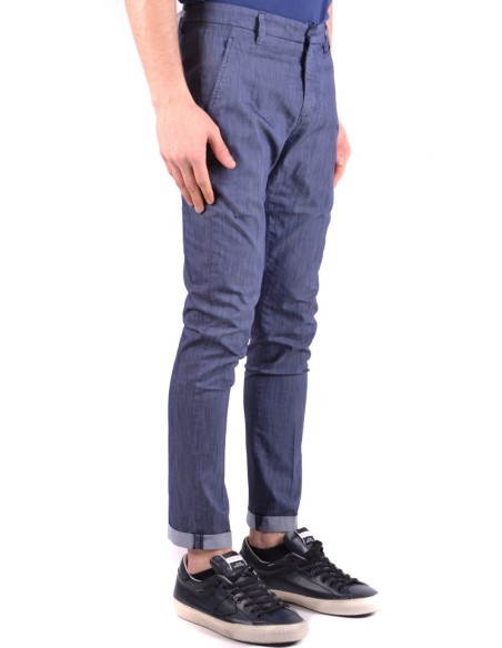 Pantalon bleu casual chic à liberté de mouvement | Dondup