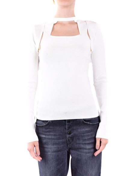 Pull blanc col carré Dondup femme