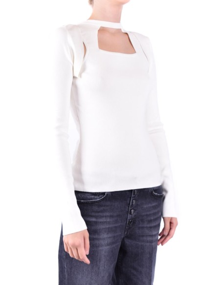 Pull blanc col carré Dondup femme