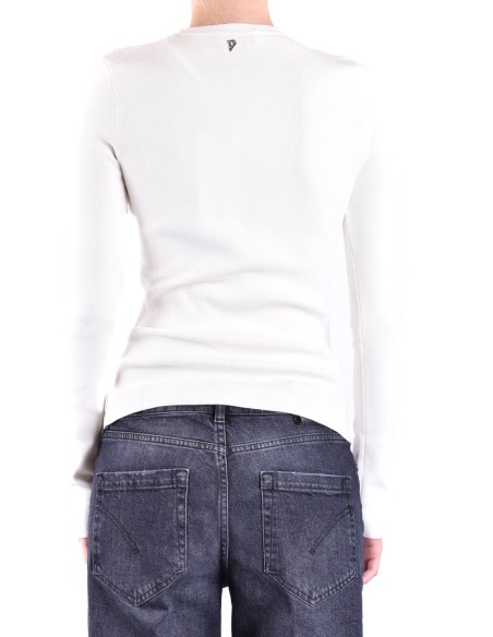 Pull blanc col carré Dondup femme