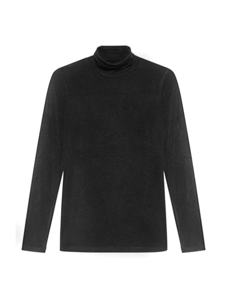 Pull femme noir col montant Dondup