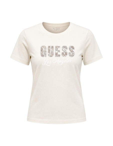 T-shirt beige femme Guess