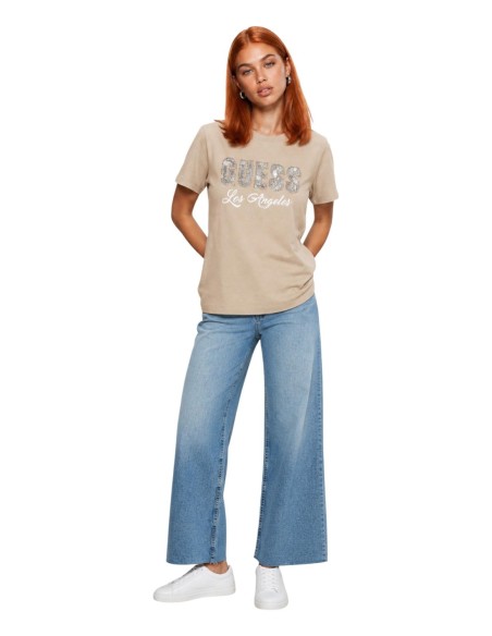 T-shirt Guess femme beige