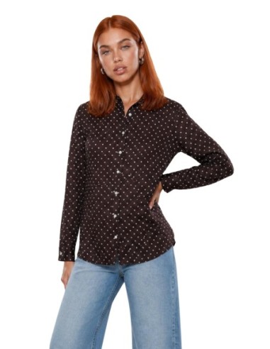 Blouse Guess femme marron imprimée