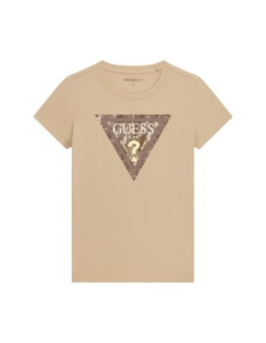 T-shirt beige imprimé stretch | Guess