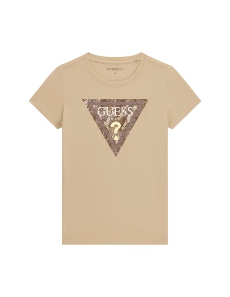 T-shirt beige imprimé stretch | Guess
