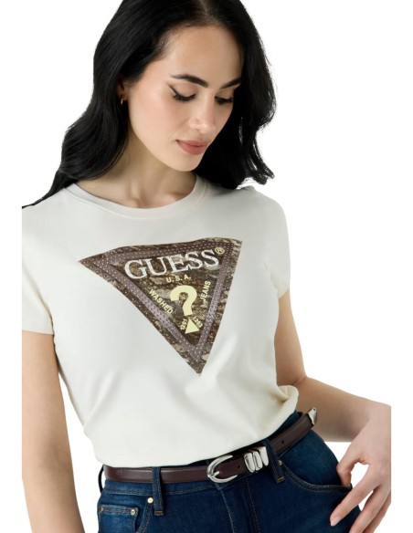T-shirt Guess blanc femme imprimé