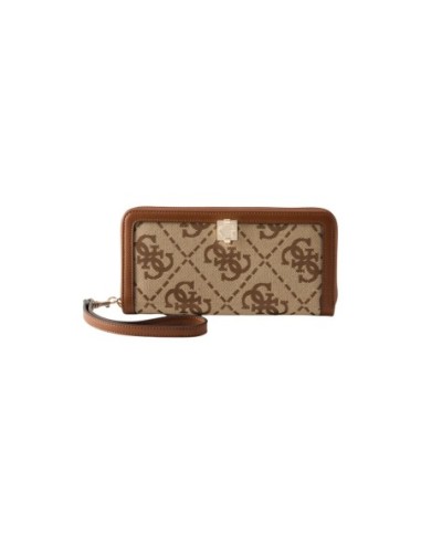 Portefeuille femme beige imprimé Guess