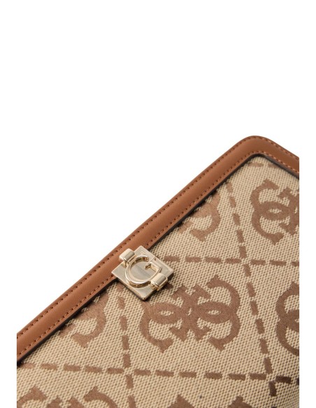 Portefeuille femme beige imprimé Guess
