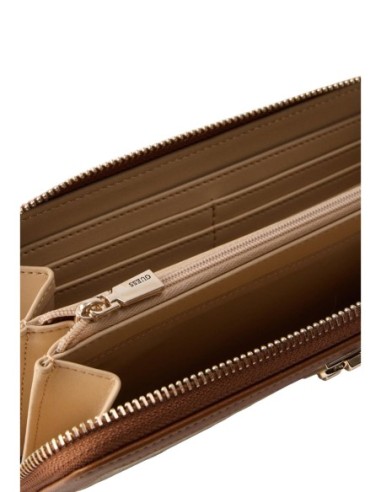 Portefeuille femme beige imprimé Guess