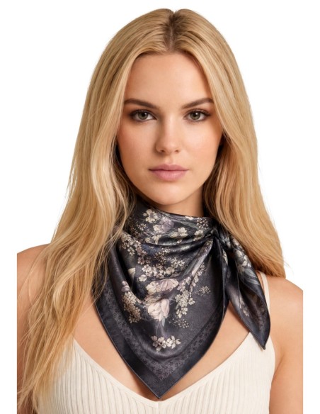 Écharpe femme noire Guess
