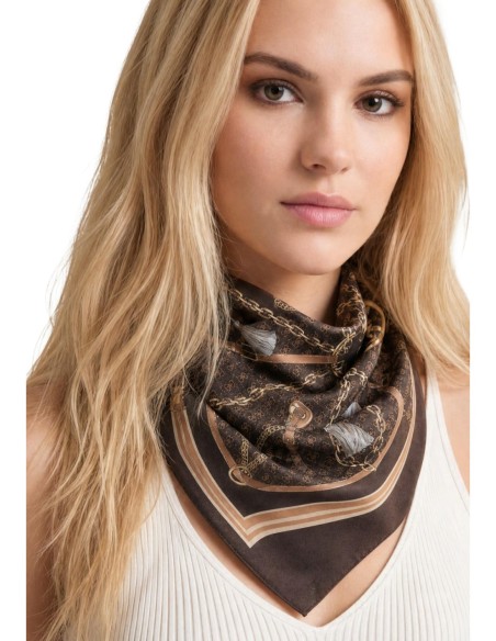 Écharpe Guess marron imprimée femme