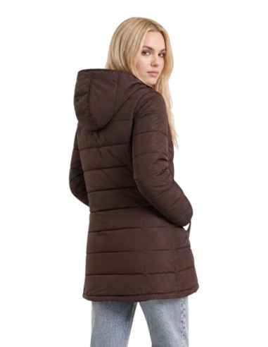 Veste marron longue à capuche | Guess