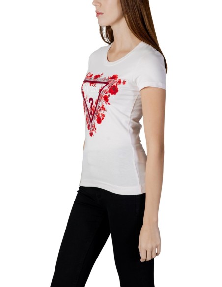 T-shirt Guess rose Flowers Triangle femme