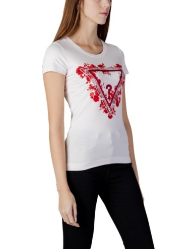 T-shirt Guess rose Flowers Triangle femme