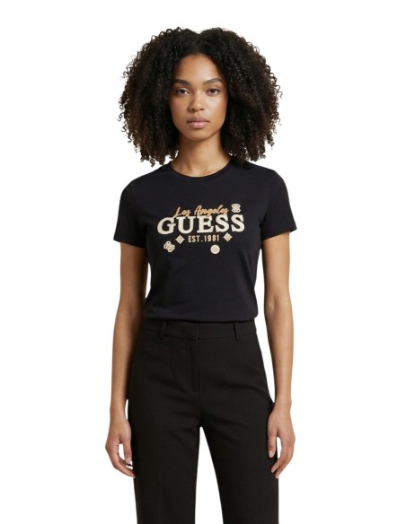 T-shirt noir imprimé | Guess