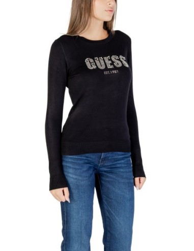 Pull noir imprimé Guess femme