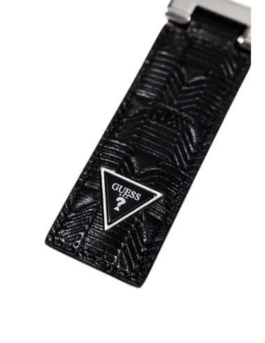 Porte-clés cuir noir Guess homme