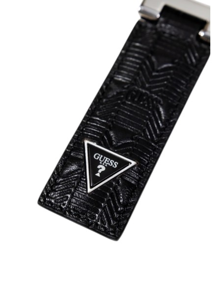 Porte-clés cuir noir Guess homme