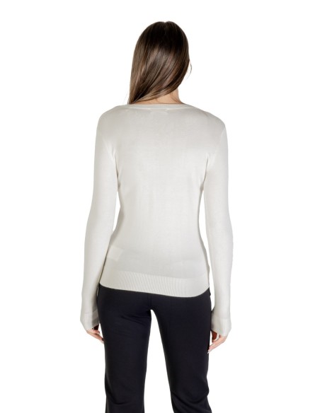 Pull blanc imprimé Guess femme