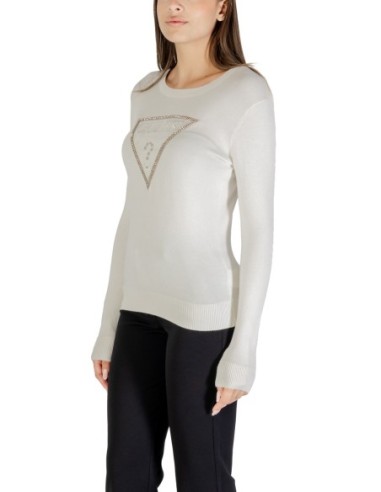 Pull blanc imprimé Guess femme