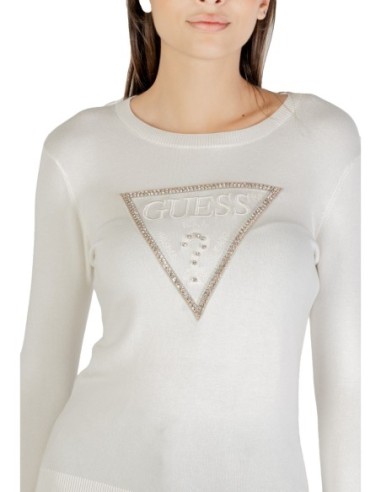 Pull blanc imprimé Guess femme