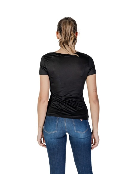 T-shirt noir col V Guess femme