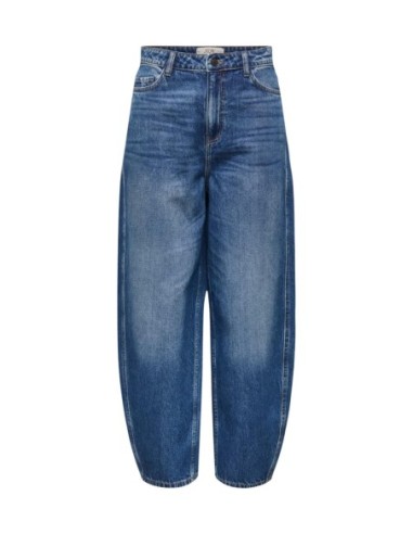 Jeans femme bleu coupe barrel