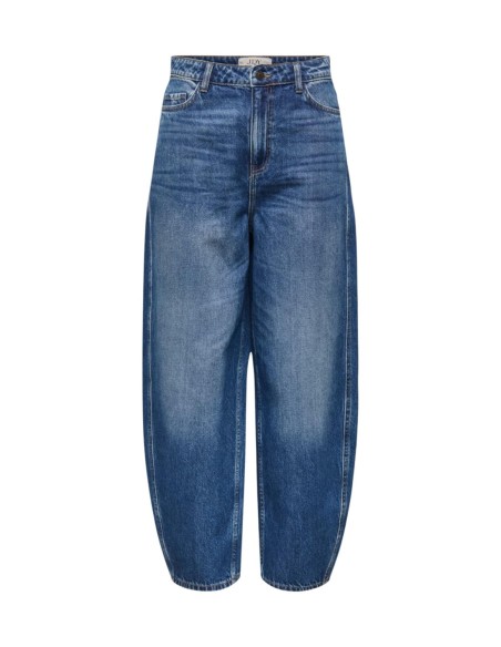 Jeans femme bleu coupe barrel