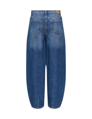 Jeans femme bleu coupe barrel