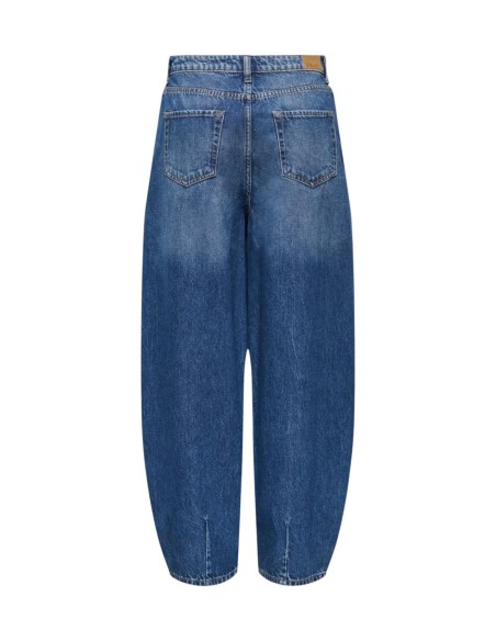 Jeans femme bleu coupe barrel