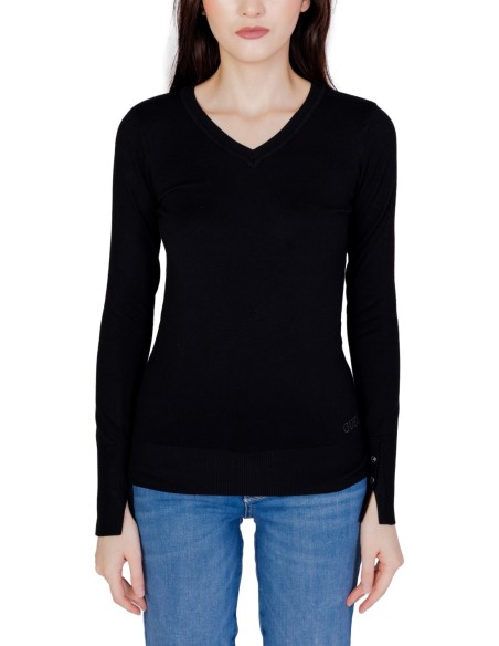 Pull Guess noir col V élégant