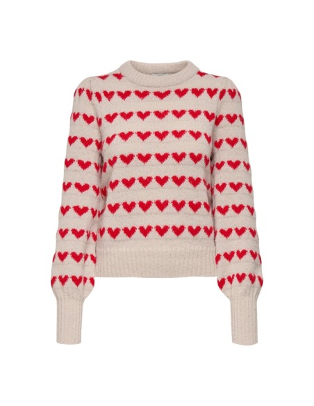Pull beige imprimé | Jacqueline De Yong