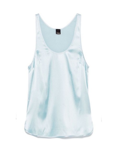 Débardeur bleu azur soie Pinko femme