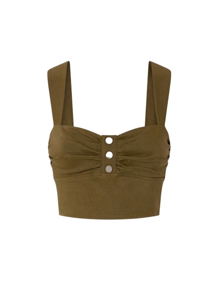 Top vert lin Pinko femme