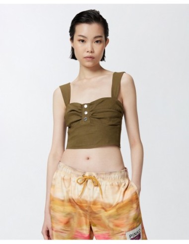 Top vert lin Pinko femme