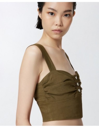 Top vert lin Pinko femme
