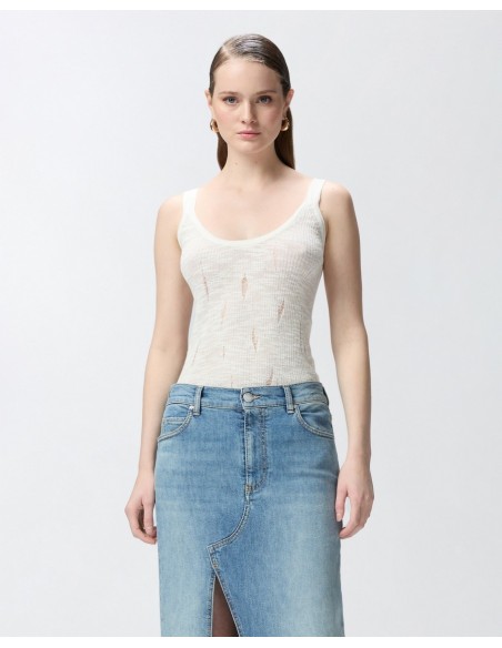 Débardeur blanc Pinko femme