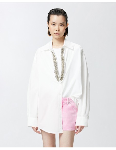 Chemise blanche strass Pinko femme