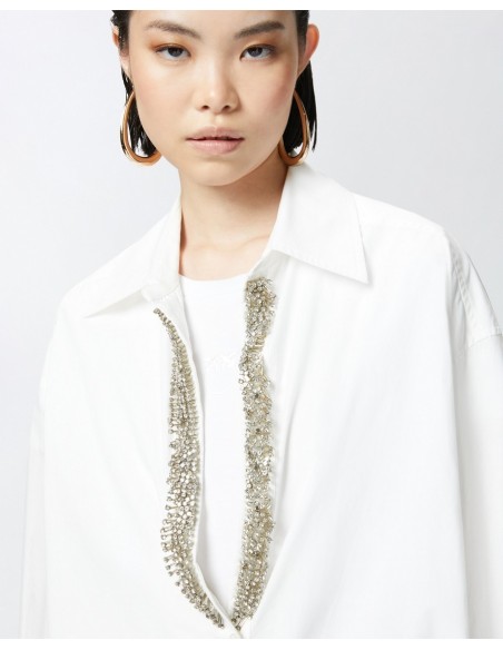 Chemise blanche strass Pinko femme