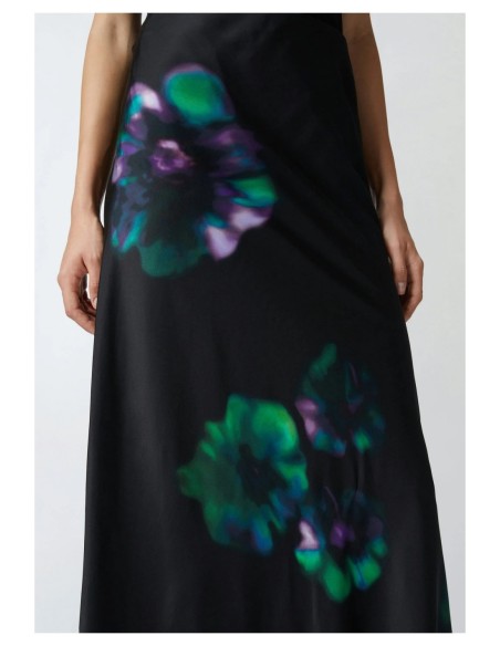 Jupe florale noire Pinko femme