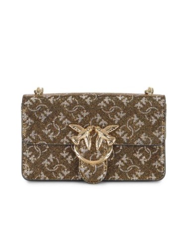Sac marron cuir strass Pinko femme