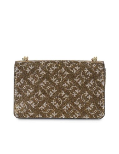 Sac marron cuir strass Pinko femme